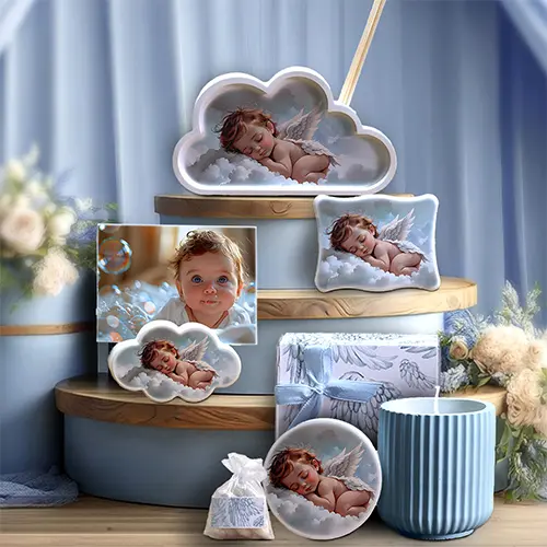 Bomboniere Angelo Custode - Personalizzate per Comunione, Cresima, Battesimo Bomboniere personalizzate Linea Angelo Custode, perfette per Comunione, Cresima e Battesimo, con design elegante e significato speciale.